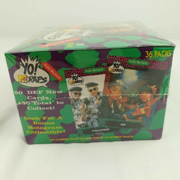 New Sealed VTG 1991 Yo MTV Raps Pro Set Card Box - Picture 3 of 4